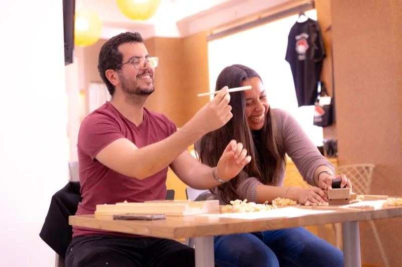 Chopstick Making Osaka - Couple Crafting - Craft Experience Japan